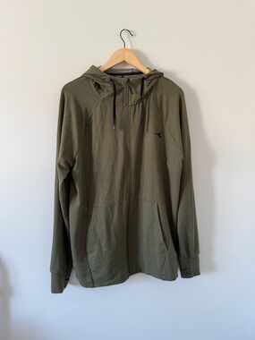 Men’s Olive Green Lightweight Hoodie Jacket (size large)